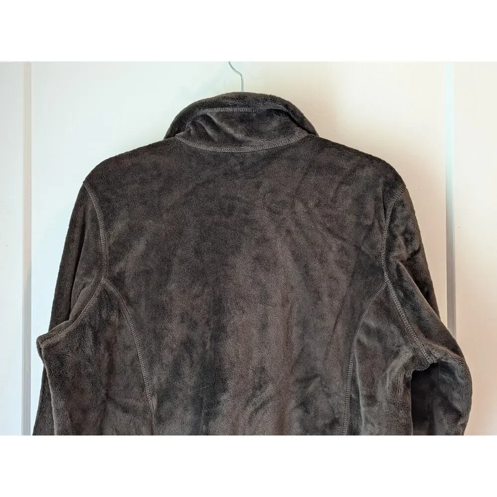 Lands End Girls Large 14-16 Brown Pullover 1/4 Zip Polar Fleece Jacket Casual